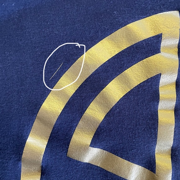 American apparel navy t-shirt with gold details - Picture 3 of 4